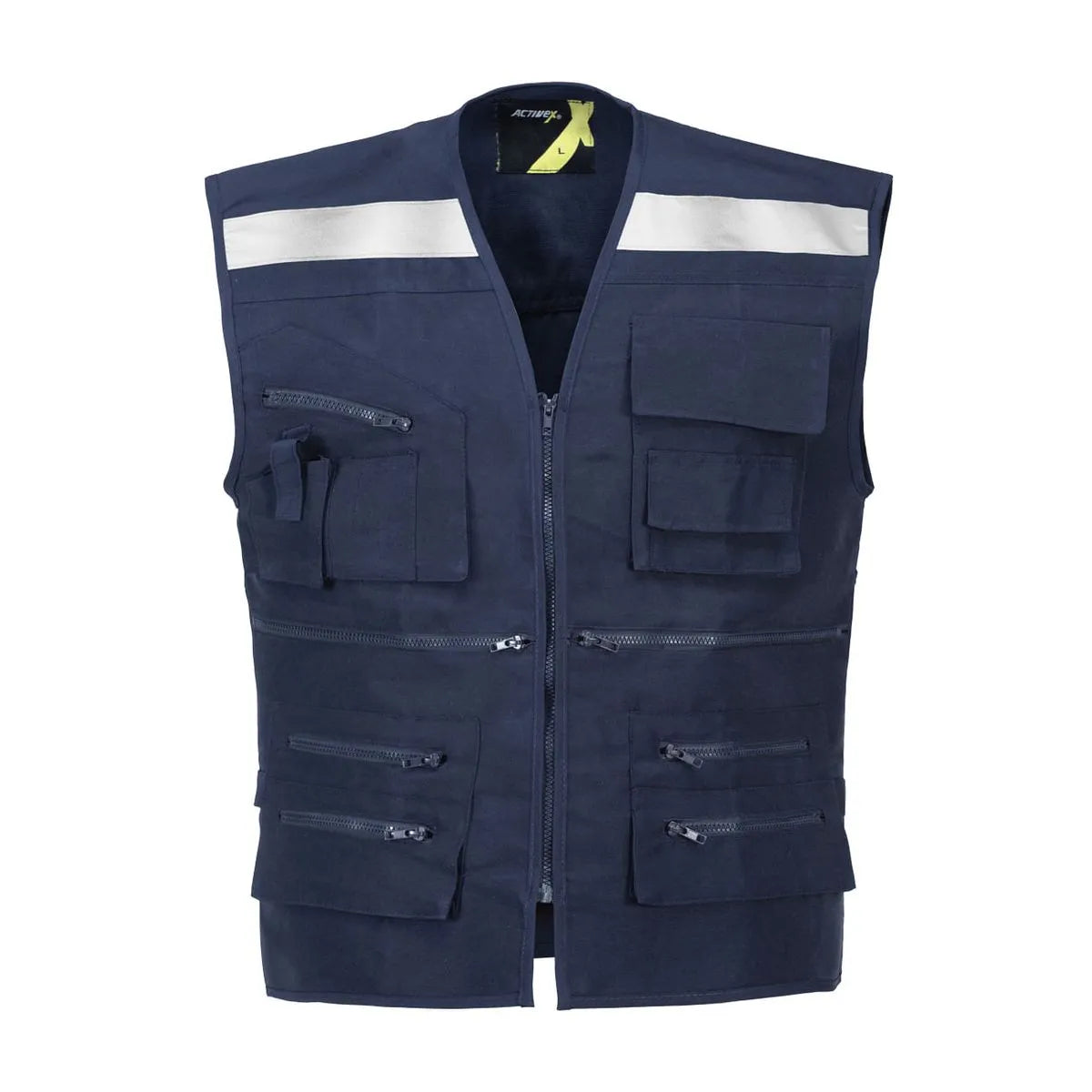 Chaleco Geólogo Poplin Azul con Reflectante GERF®