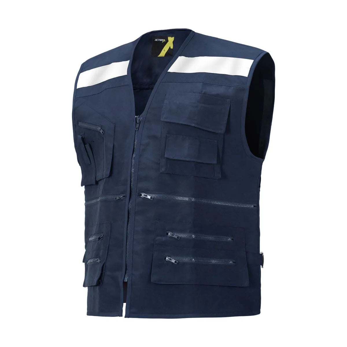 Chaleco Geólogo Poplin Azul con Reflectante GERF®