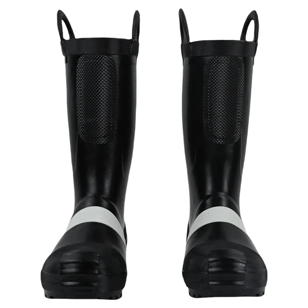 Nuevo Estilo Botas de Goma Negras Pesadas Certificadas EN15090 con Cabeza de Acero y Suela de Acero (RJX-AB-BF02)