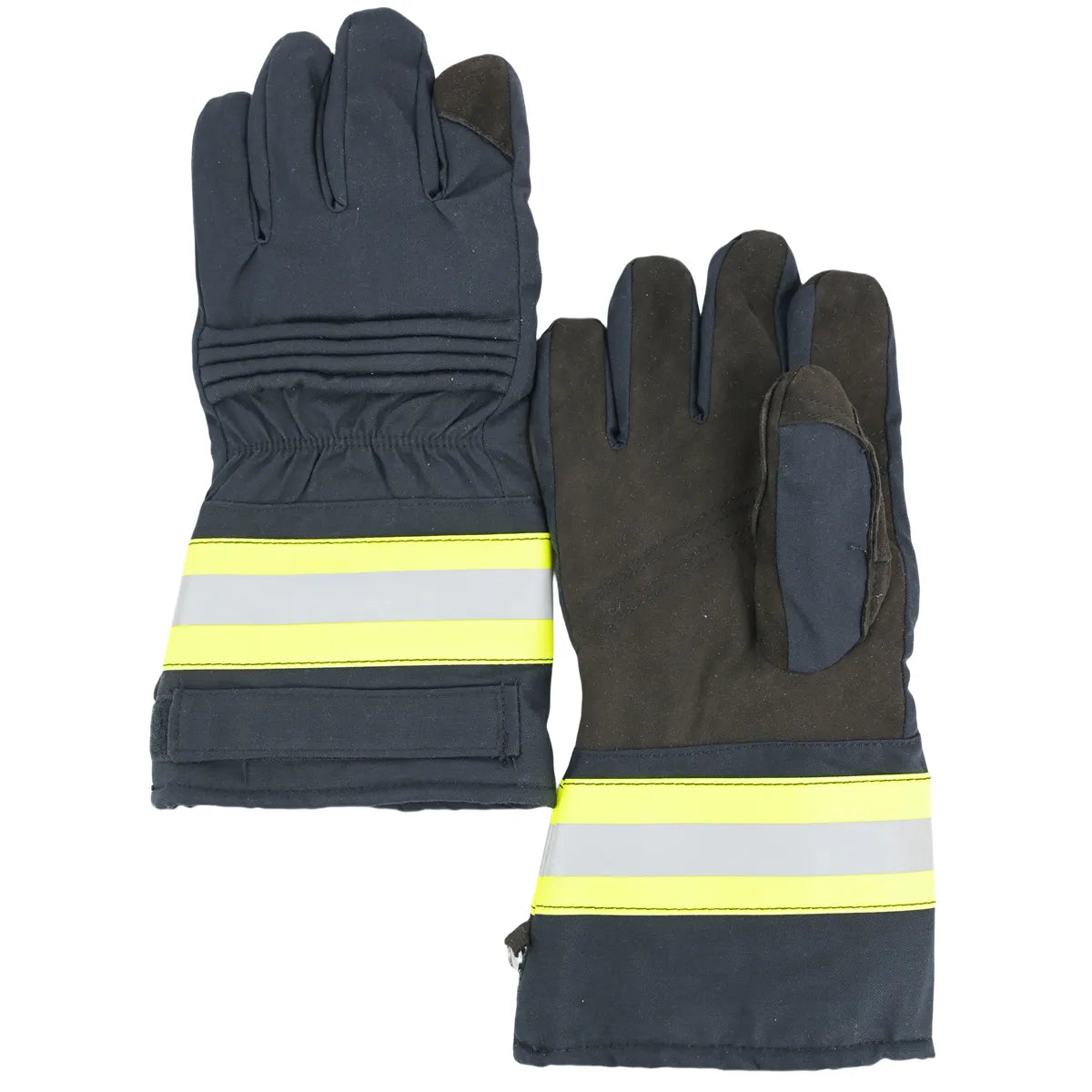 Guantes de bombero GERF® FIRE certificados según EN659, con aramida, cuatro capas, acolchados en el dorso de la mano (AB-LST-01)