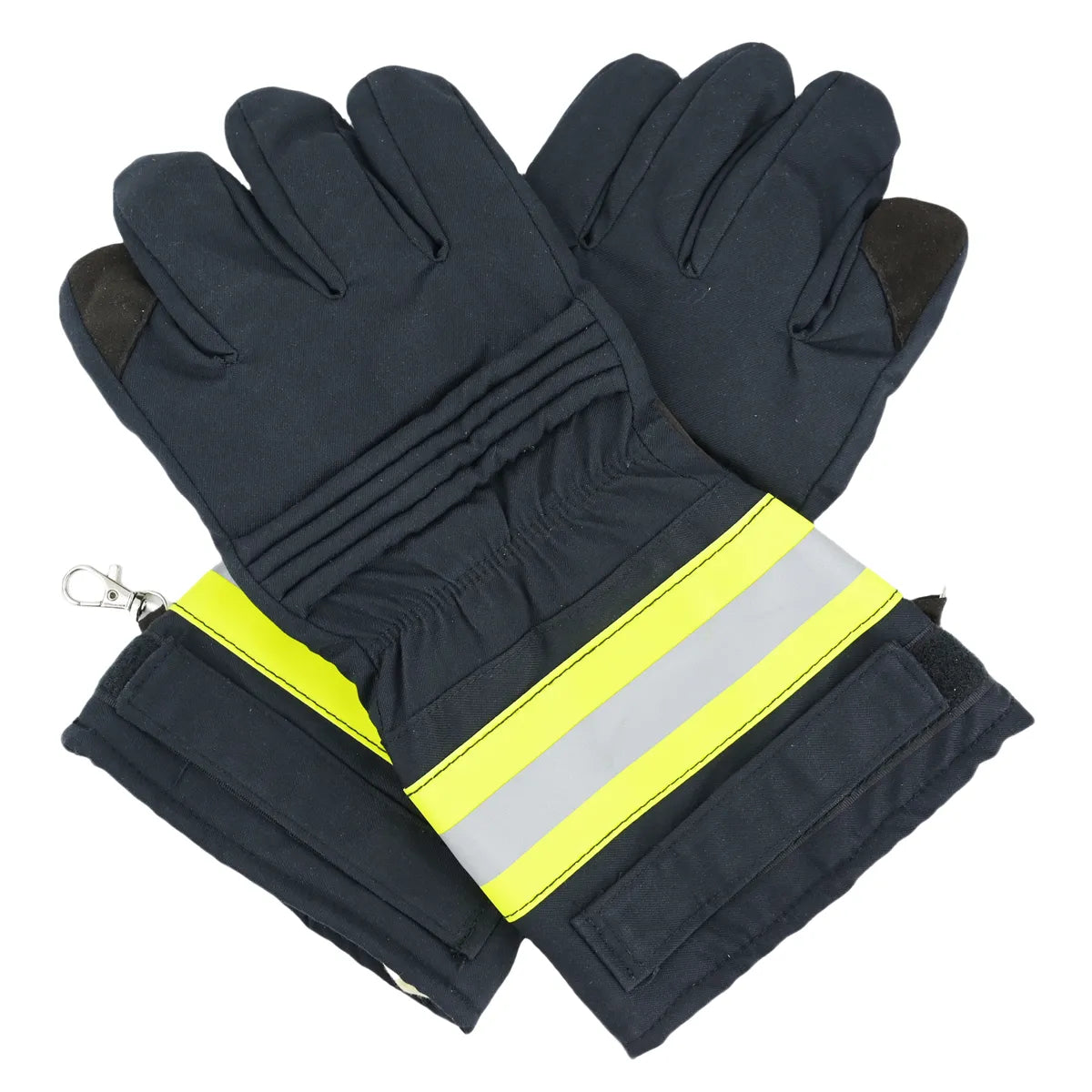 Guantes de bombero GERF® FIRE certificados según EN659, con aramida, cuatro capas, acolchados en el dorso de la mano (AB-LST-01)