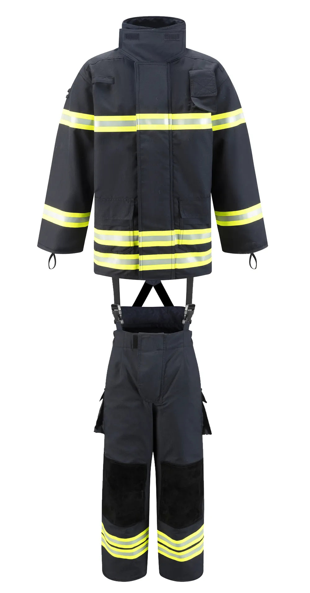 CERTIFICADO EN469 Estilo-14 Rodillas y codos modificados más resistentes al desgaste Trajes de Bomberos de Cuatro Capas (ZFMH-AB-14A)