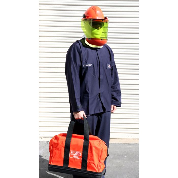Kit de protección contra arco eléctrico Mitchell 8 Cal - Chaqueta y peto con protector facial - HRC 2 GERF®