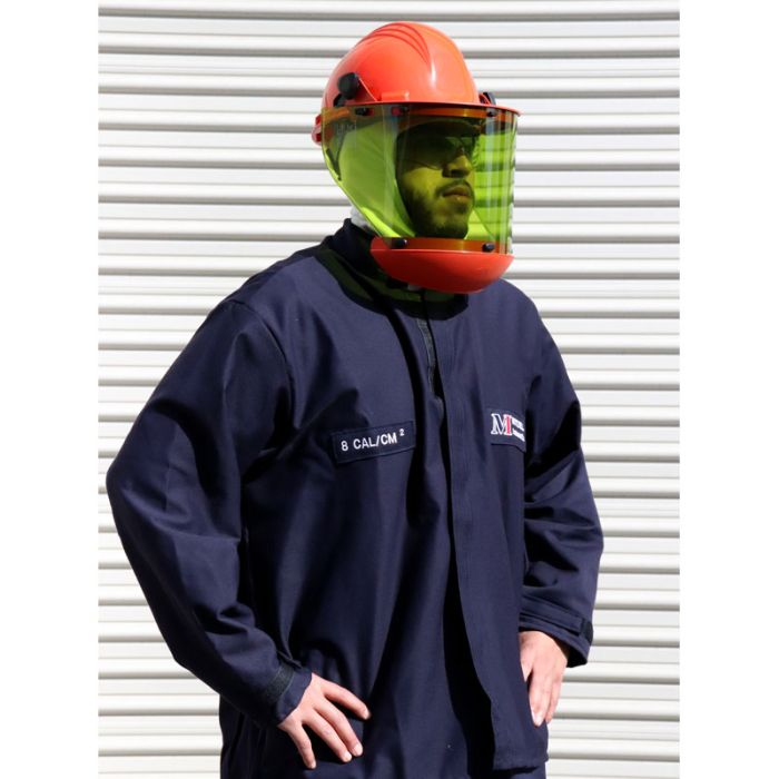 Kit de protección contra arco eléctrico Mitchell 12 Cal - Solo chaqueta con protector facial - HRC 2 GERF®