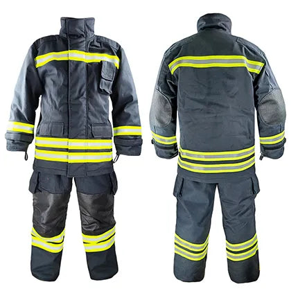 Ropa de Bombero de Cuatro Capas Certificada EN469 Estilo Europeo de Color Azul Marina OEM (ZFMH-AB-D)