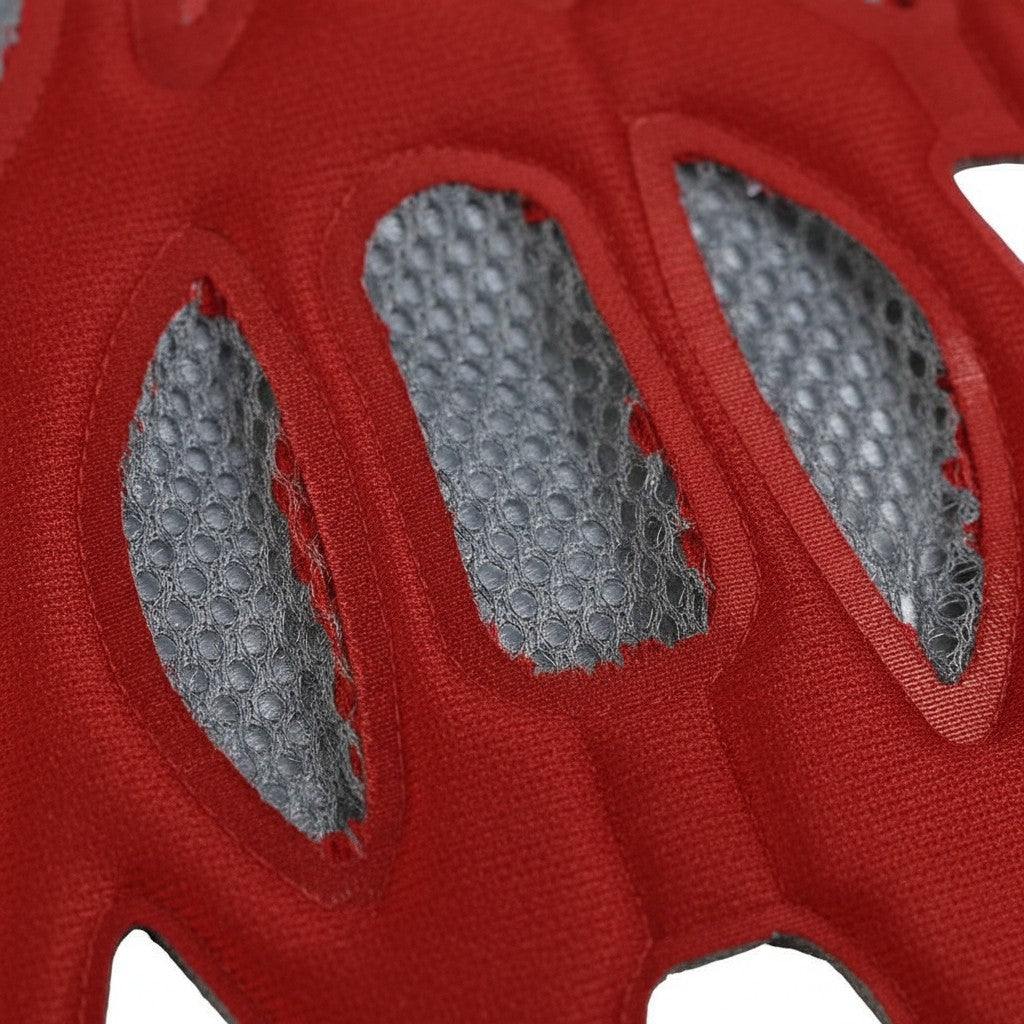 Almohadilla de confort roja GERF SAFETY para gorra de seguridad con malla transpirable y diseño ergonómico
