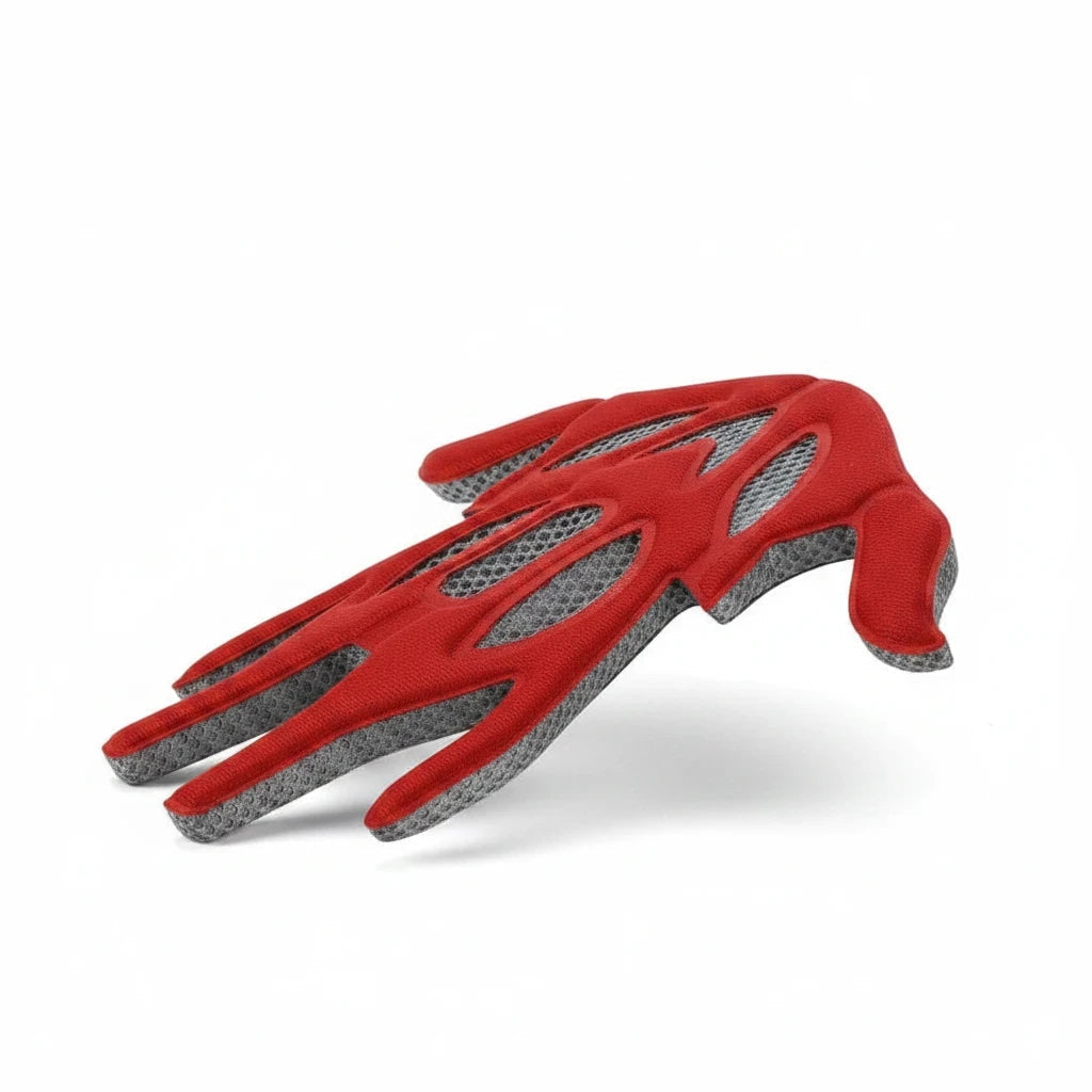 Almohadilla de confort roja GERF SAFETY para interior de gorra de seguridad con diseño ergonómico y malla transpirable