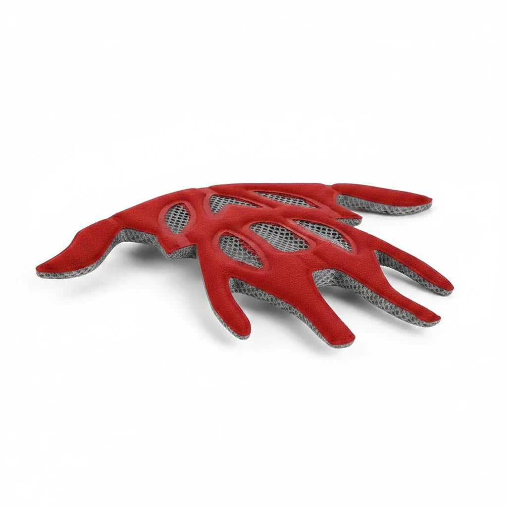 Almohadilla de confort roja GERF SAFETY para gorra de seguridad con diseño ergonómico y malla transpirable