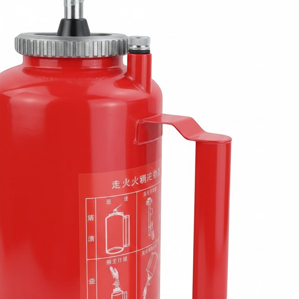 Antorcha de goteo GERF SAFETY de 3L en color rojo con construcción de acero y hierro para quemas controladas.