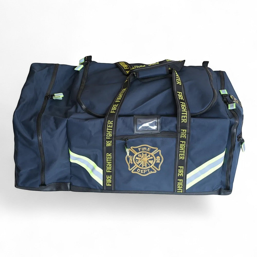Bolsa GERF SAFETY azul marino para equipo de bomberos en nailon 1000D resistente al fuego con detalles reflectantes