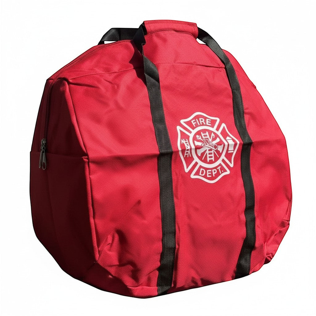 Bolsa de transporte roja GERF SAFETY de 80L para equipo de bomberos con logo de departamento de incendios