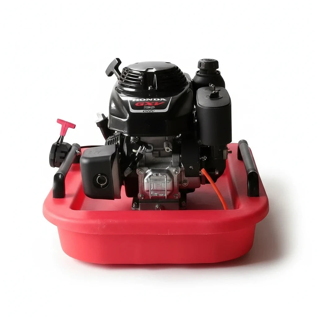 Bomba flotante contra incendios GERF SAFETY con motor Honda GXV160, diseño compacto en rojo y negro para emergencias.