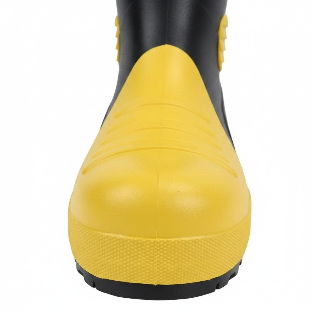 Botas de bombero GERF SAFETY negras y amarillas con punta de acero reforzada y suela antideslizante resistente