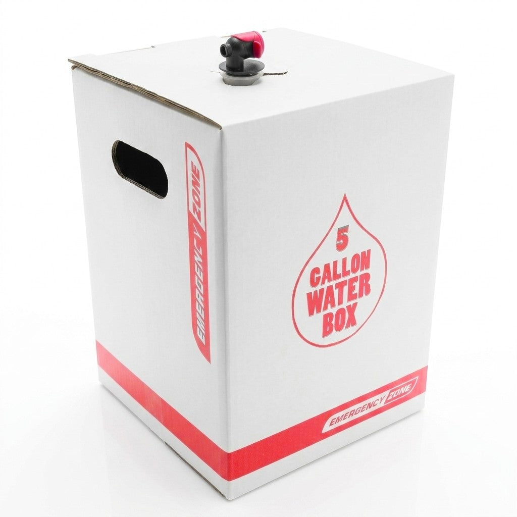 Caja apilable de 5 galones para almacenamiento de agua GERF SAFETY con bolsa Mylar sin BPA para emergencias