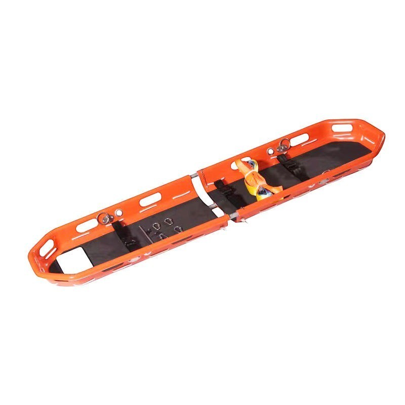 Camilla tipo góndola naranja GERF SAFETY de ABS y acero inoxidable, separable para rescates en montaña, aire y mar.