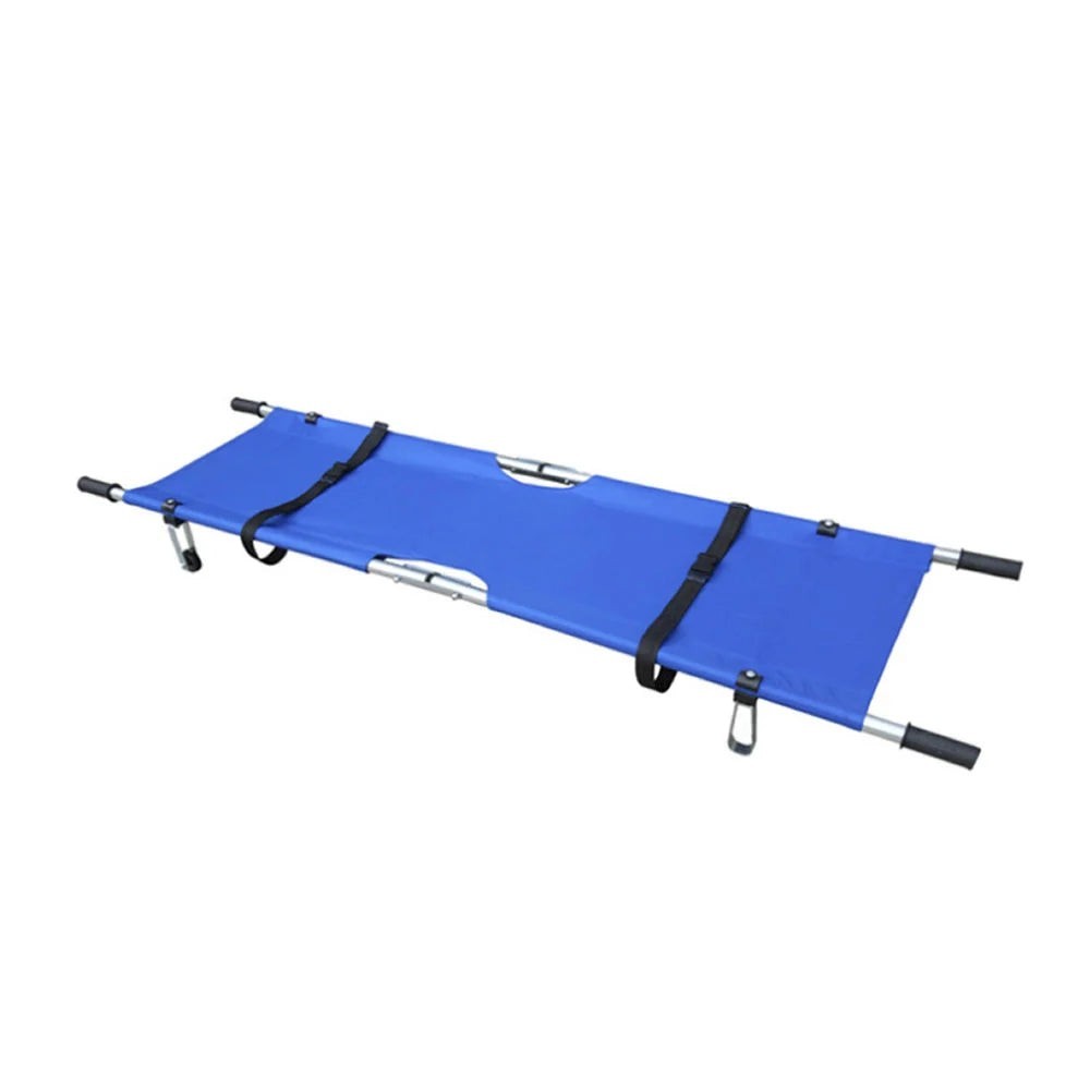 Camilla plegable de rescate GERF SAFETY azul de aluminio con lona reforzada y cinturones de seguridad para emergencias