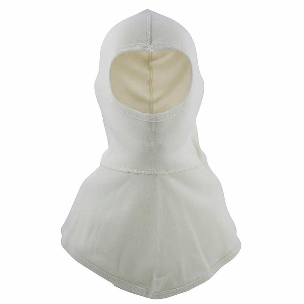 Capucha ignífuga GERF SAFETY de doble capa Nomex IIIA en color blanco para bomberos con certificación EN13911