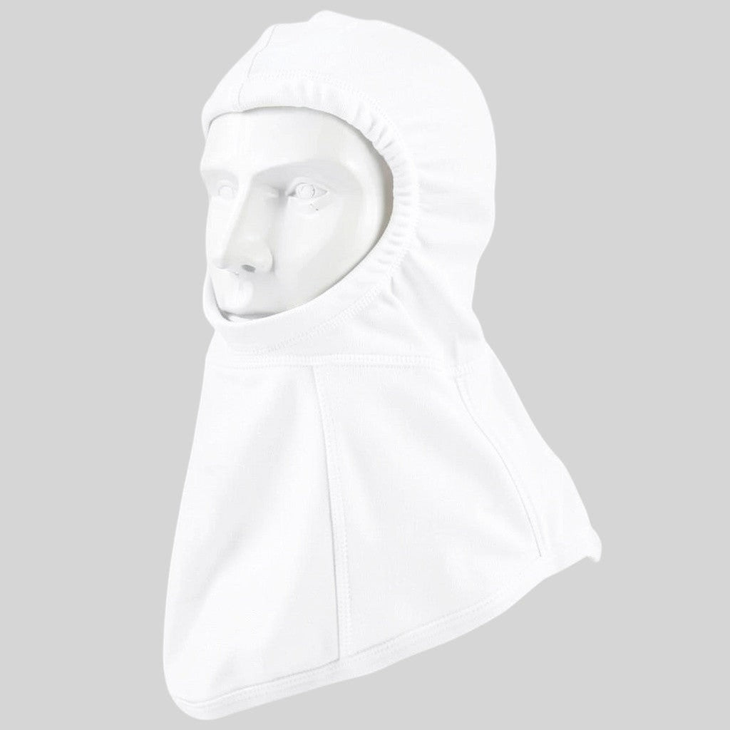 Capucha ignífuga GERF SAFETY de doble capa Nomex IIIA en color blanco, certificada EN13911 para bomberos.