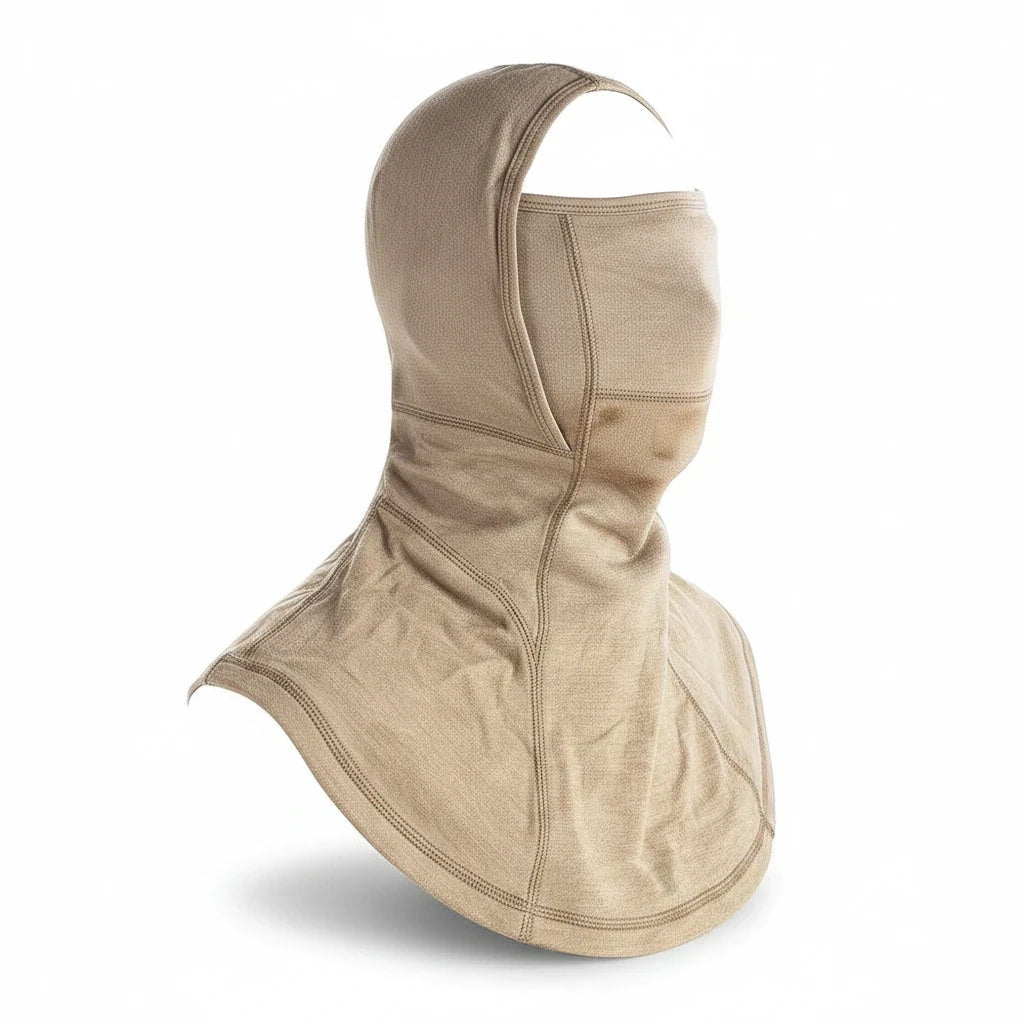 Capucha ignífuga GERF SAFETY de doble capa Nomex IIIA en color beige para protección de bomberos bajo casco