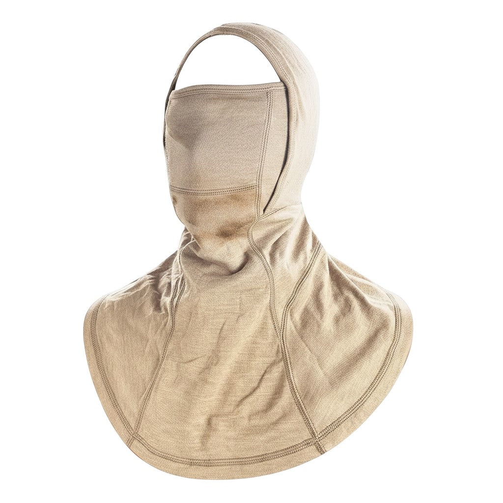 Capucha ignífuga GERF SAFETY de doble capa Nomex IIIA en color beige para protección de bomberos bajo casco.