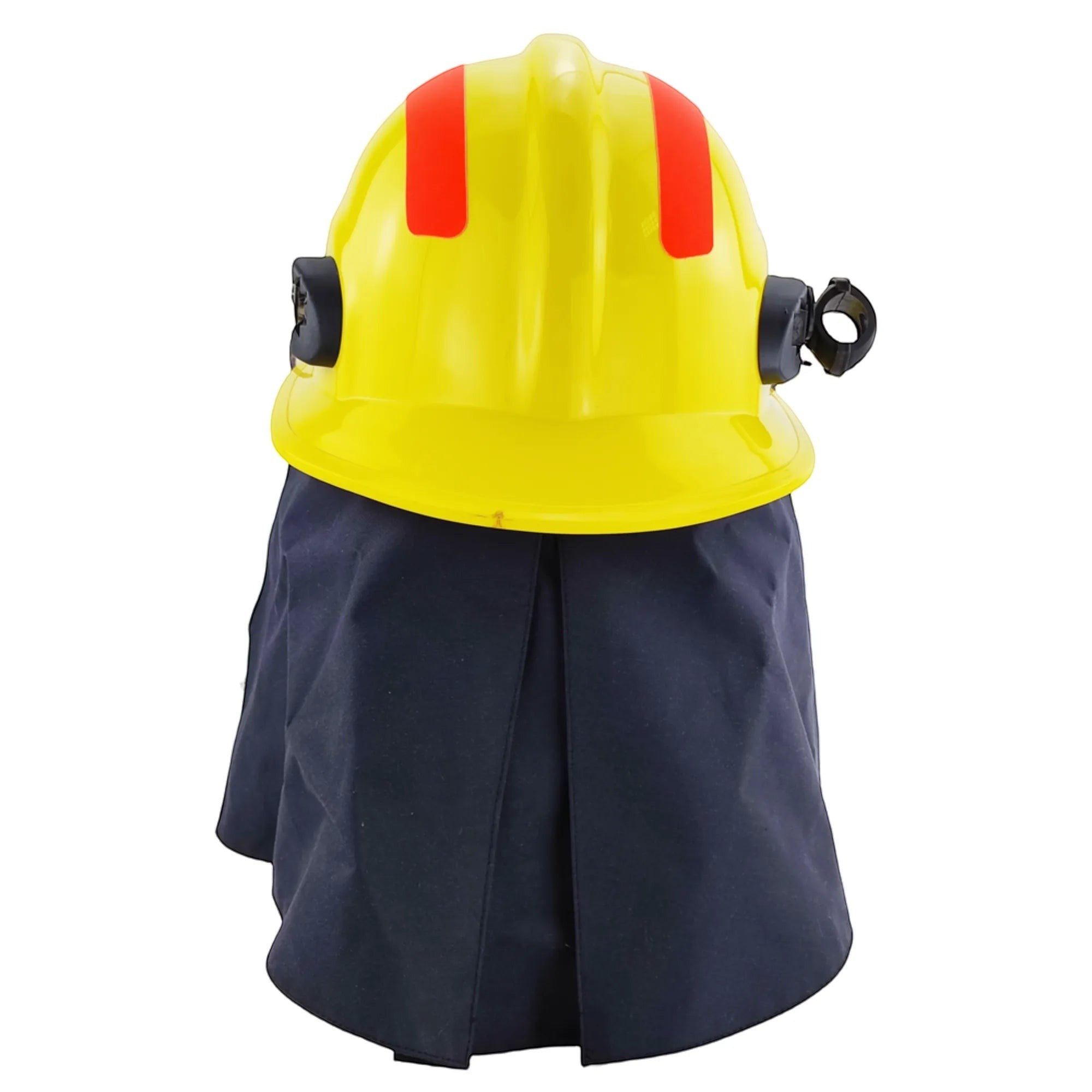 Casco de bombero GERF SAFETY estilo 17 amarillo con protector de cuello de Nomex y reflectores rojos