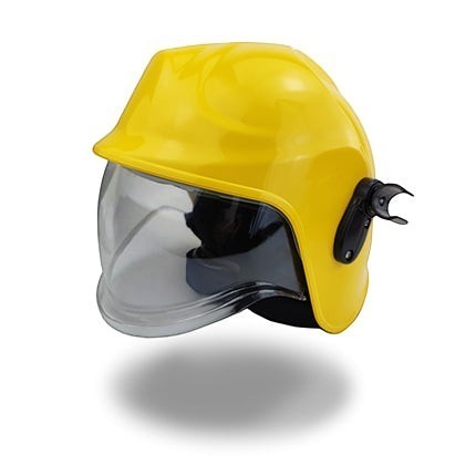 Casco de bombero GERF SAFETY amarillo de ABS con visera transparente para entrenamiento y protección contra incendios