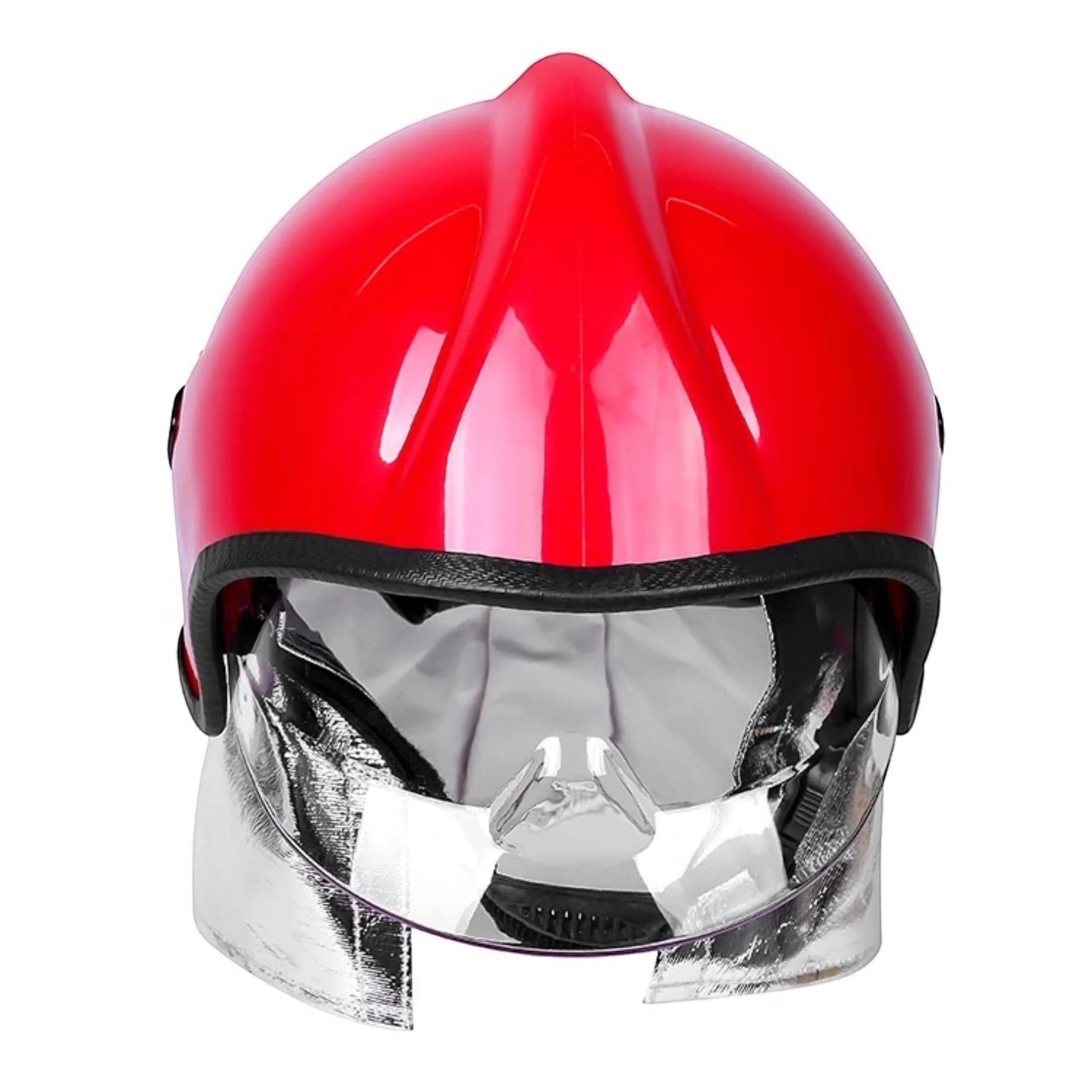 Casco de entrenamiento GERF SAFETY rojo estilo europeo de ABS con gafas protectoras y protector de cuello de aluminio
