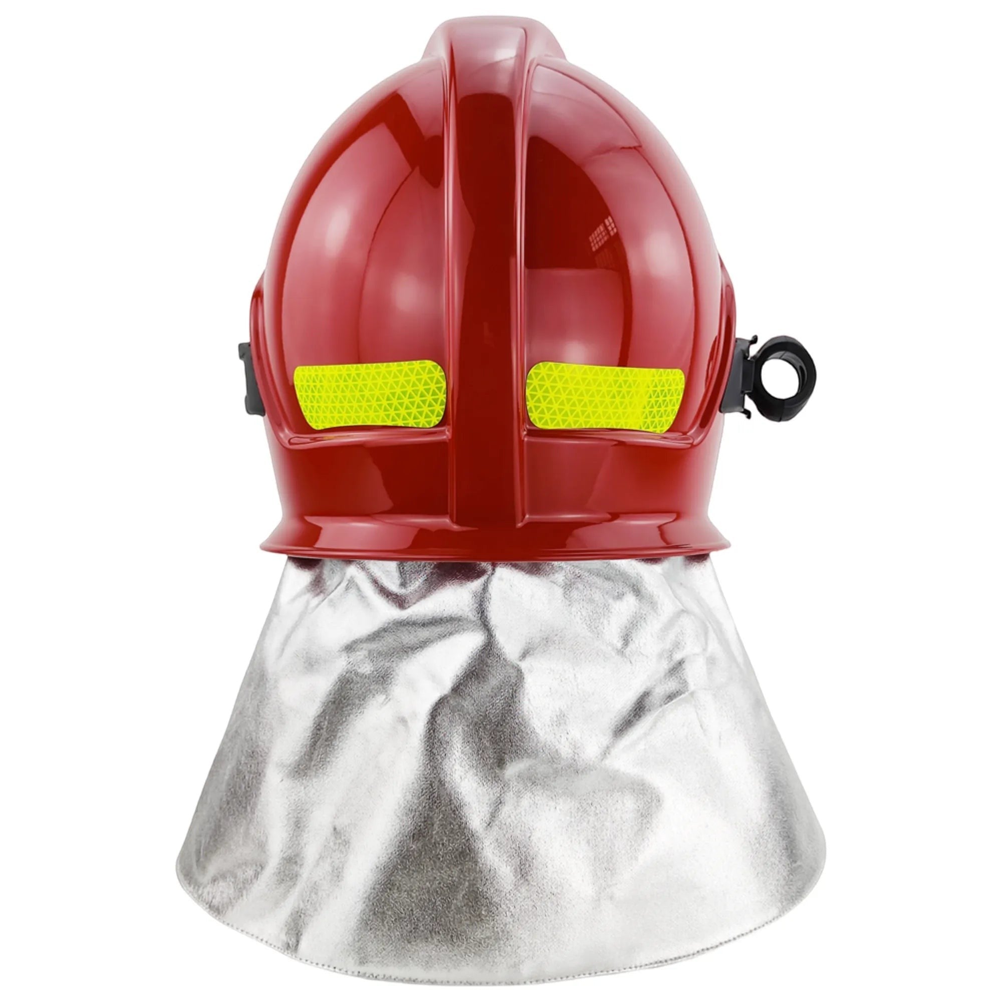 Casco de bombero GERF SAFETY A1 Calisia rojo con doble visor, reflectores 3M y cubrenuca de aluminio ignífugo