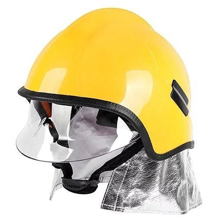 Casco de entrenamiento GERF SAFETY estilo europeo en color amarillo con gafas protectoras y bufanda de aluminio