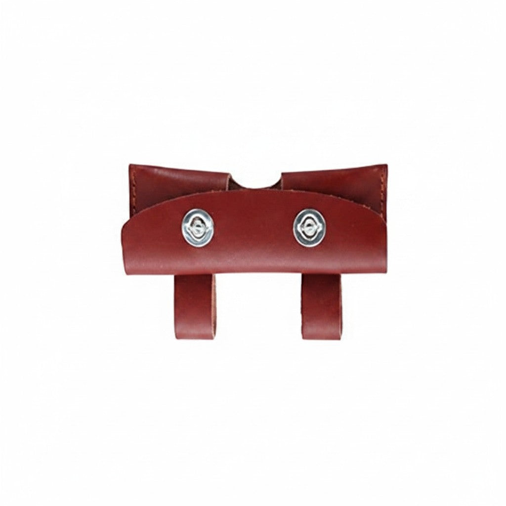 Funda de cuero marrón para hacha de cinturón GERF SAFETY con broches metálicos y trabillas para sujeción segura