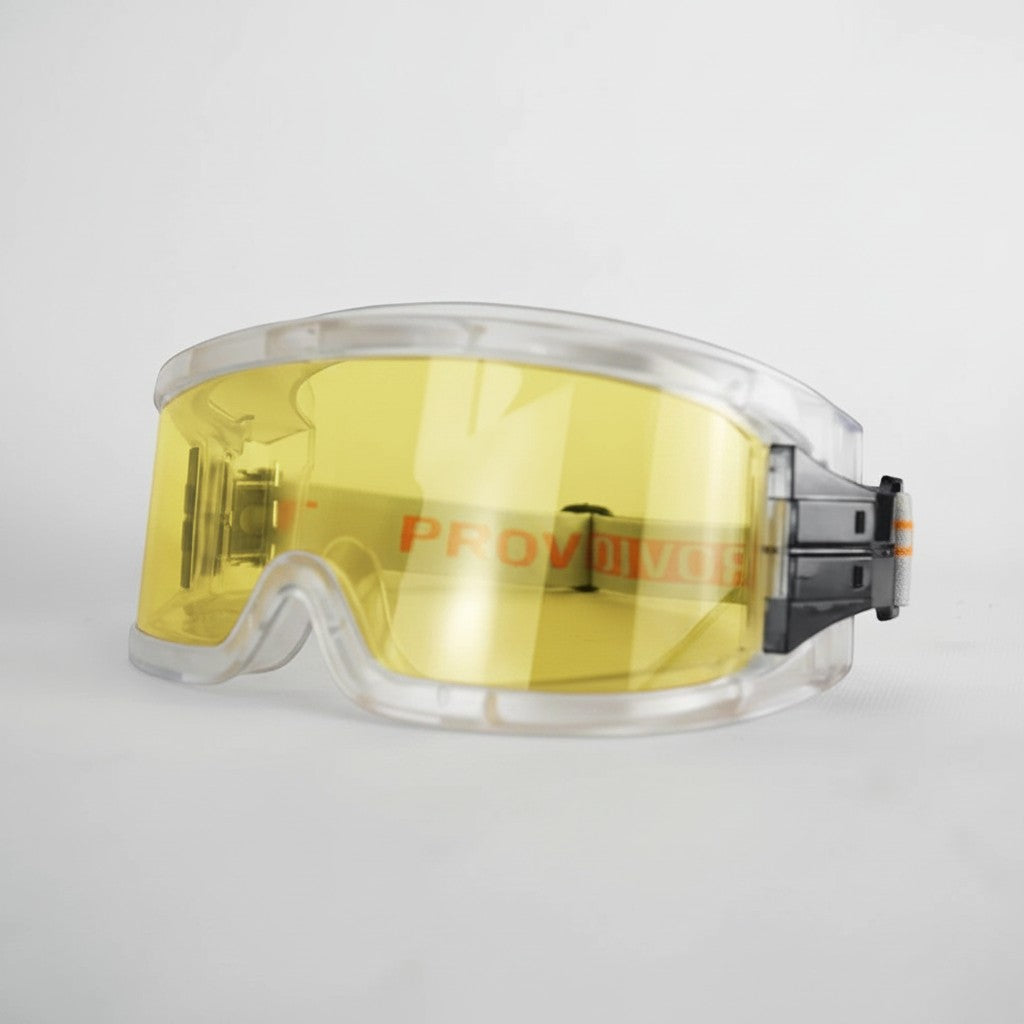 Gafas de protección GERF SAFETY con lente amarilla antiniebla y montura de PVC resistente para bomberos
