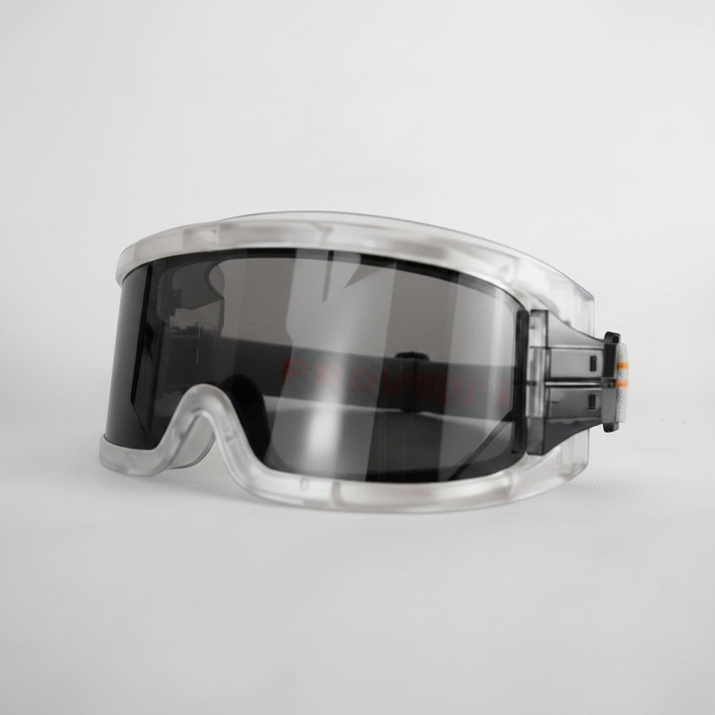 Gafas de protección GERF SAFETY con lente negra antiniebla y montura de PVC transparente para bomberos