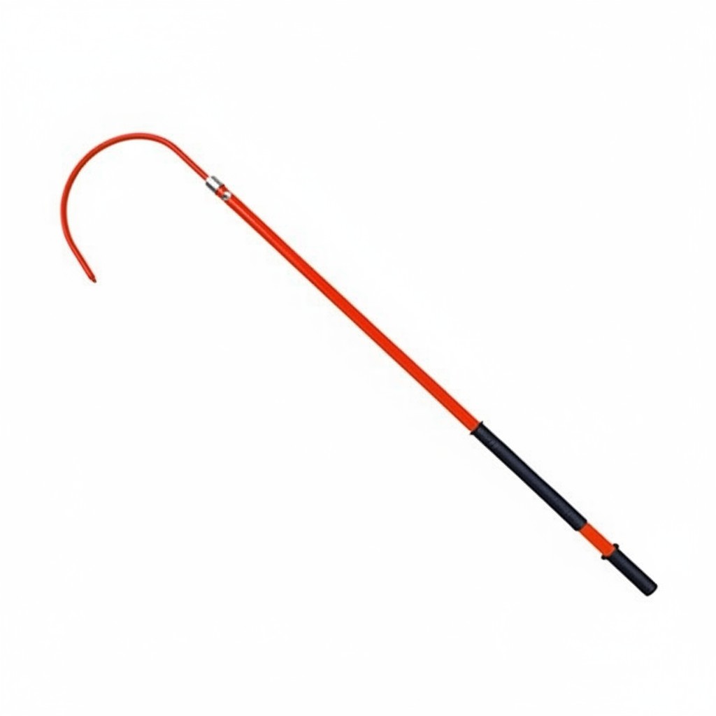 Gancho de rescate aislante GERF SAFETY de fibra de vidrio rojo con cabeza de acero en U para alta tensión