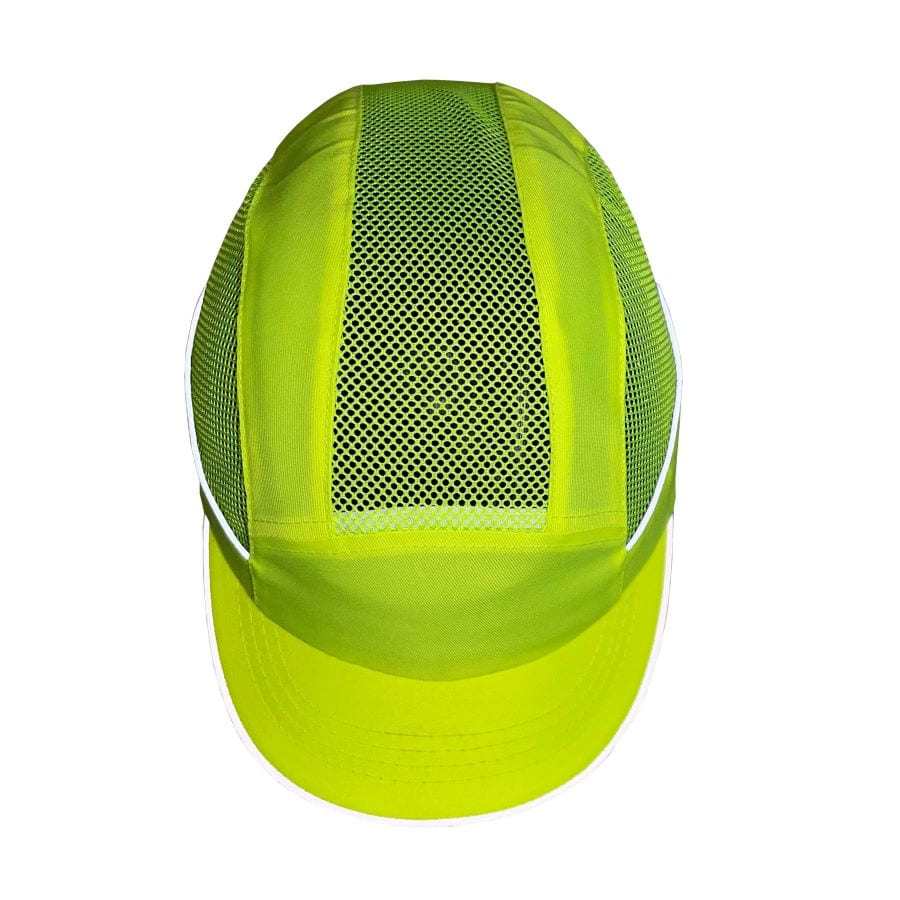 Gorra de seguridad GERF SAFETY Air Stream amarilla fluorescente con bandas reflectantes y ventilación superior