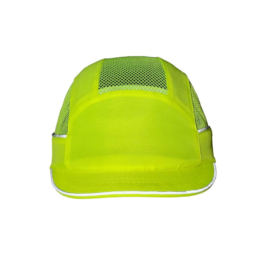 Gorra de seguridad GERF SAFETY amarillo fluorescente con bandas reflectantes y ventilación superior