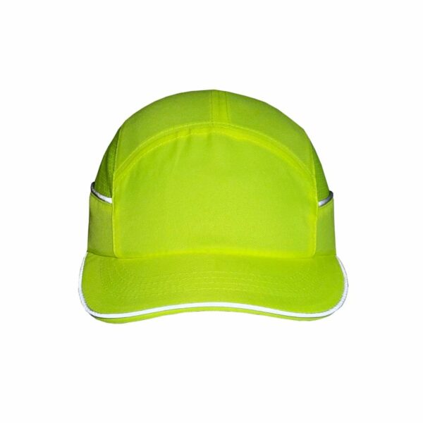 Gorra de seguridad GERF SAFETY amarillo fluorescente con bandas reflectantes y carcasa protectora extraíble