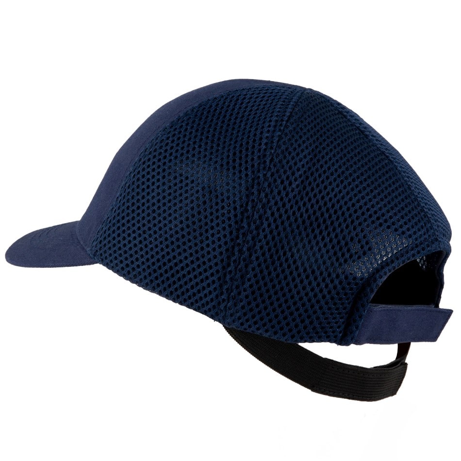 Gorra de seguridad GERF SAFETY azul marino con panel trasero de malla transpirable y elástico de soporte ajustable