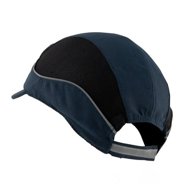 Gorra de seguridad GERF SAFETY Bump Cap Air+ azul marino con bandas reflectantes y ventilación para alta visibilidad