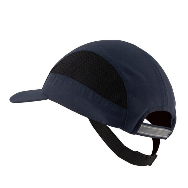 Gorra de seguridad GERF SAFETY azul marino con visera, bandas reflectantes y carcasa protectora extraíble