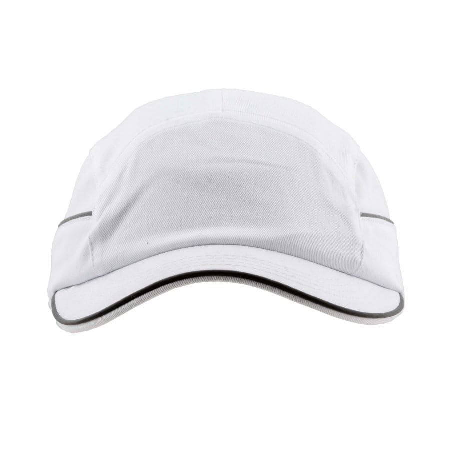Gorra de seguridad GERF SAFETY blanca de algodón con carcasa ABS extraíble y visera de 5 cm para protección industrial