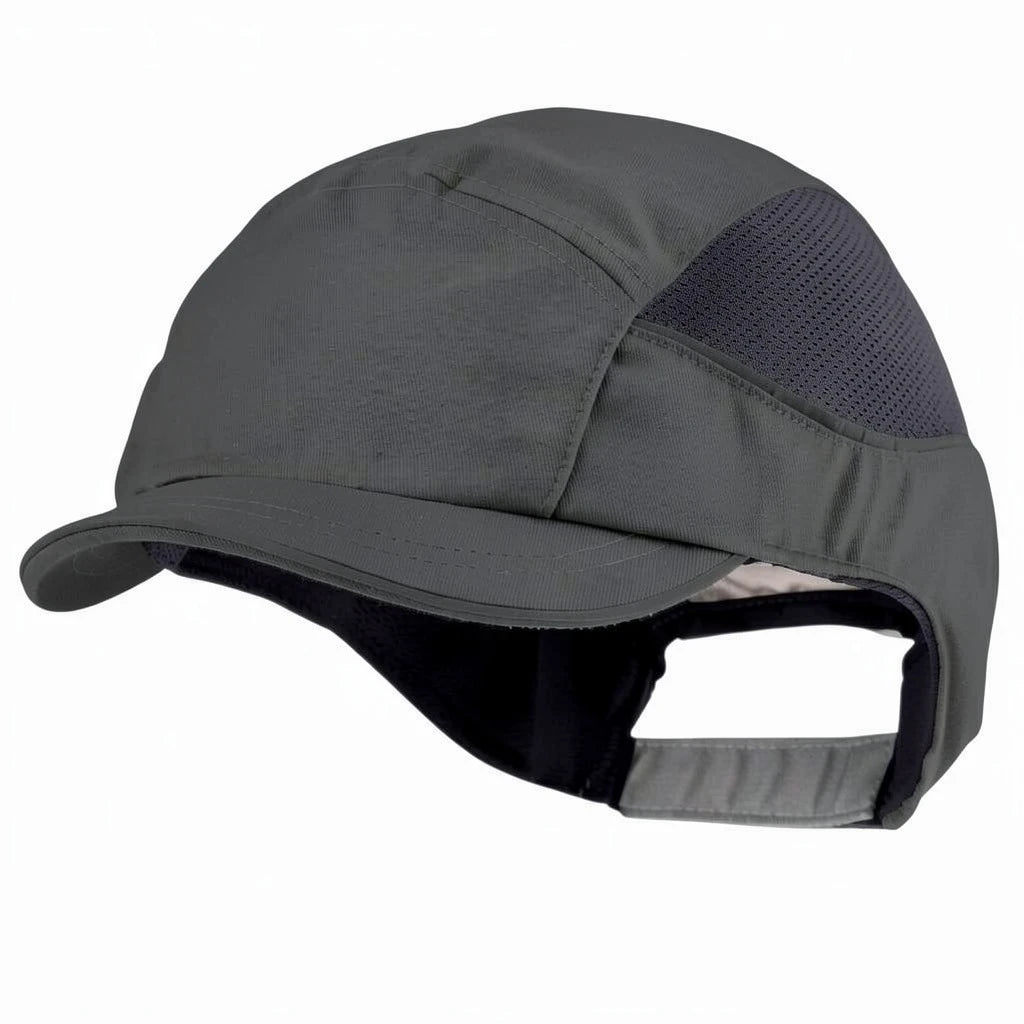Gorra de seguridad GERF SAFETY Bump Cap Air+ gris, hiperventilada con carcasa ABS y visera corta de 3 cm
