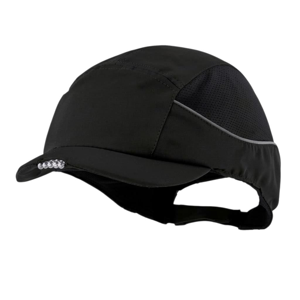Gorra de seguridad GERF SAFETY Air+ 3 color negro con 3 luces LED integradas, ventilada y certificada EN 812.