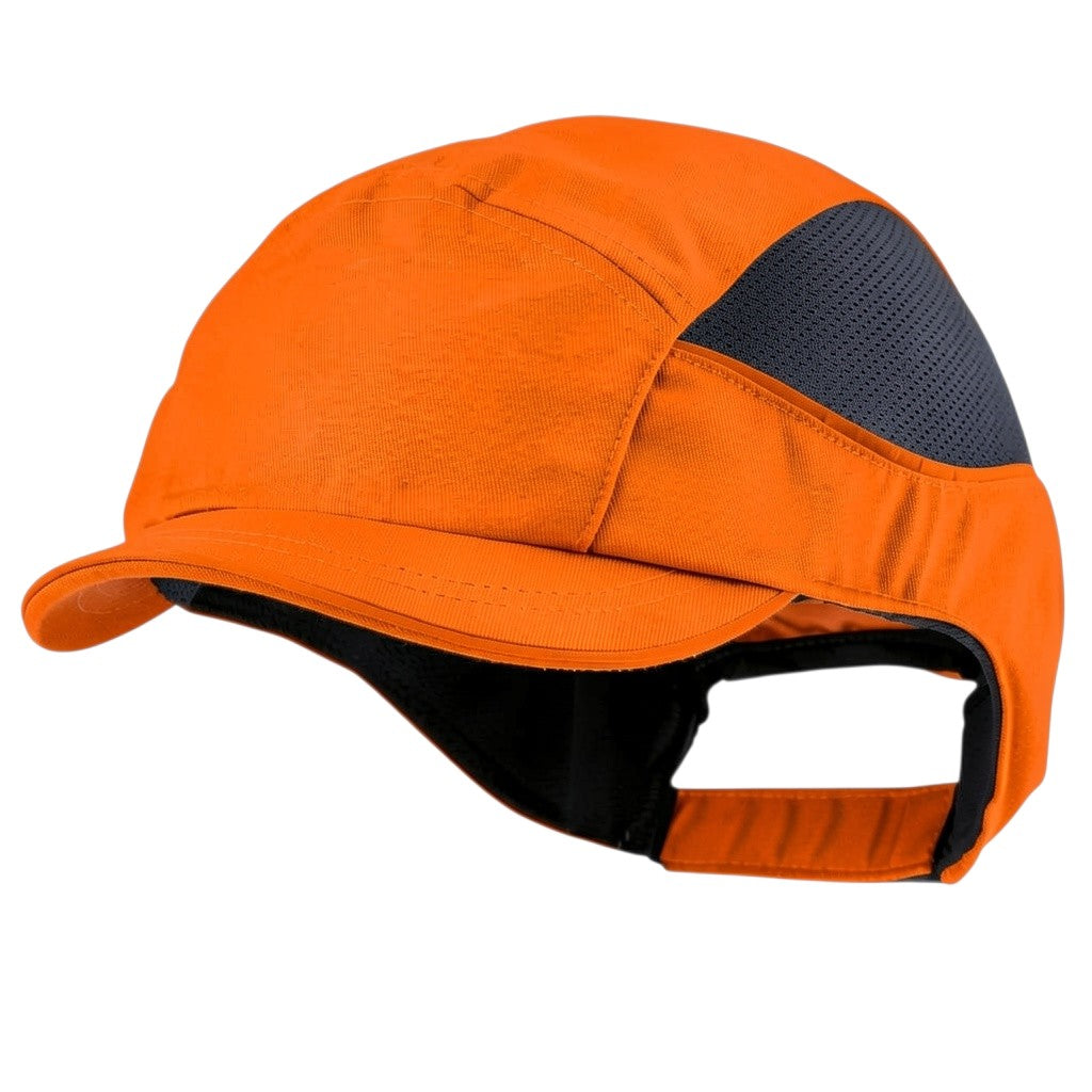 Gorra de seguridad GERF SAFETY Bump Cap Air+ naranja con visera corta de 3 cm y paneles laterales de ventilación