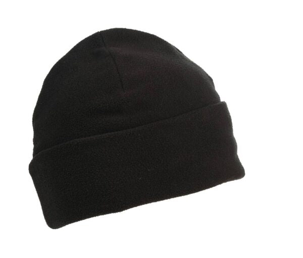 Gorro polar de trabajo GERF SAFETY en color negro, fabricado en poliéster térmico, talla única ajustable.