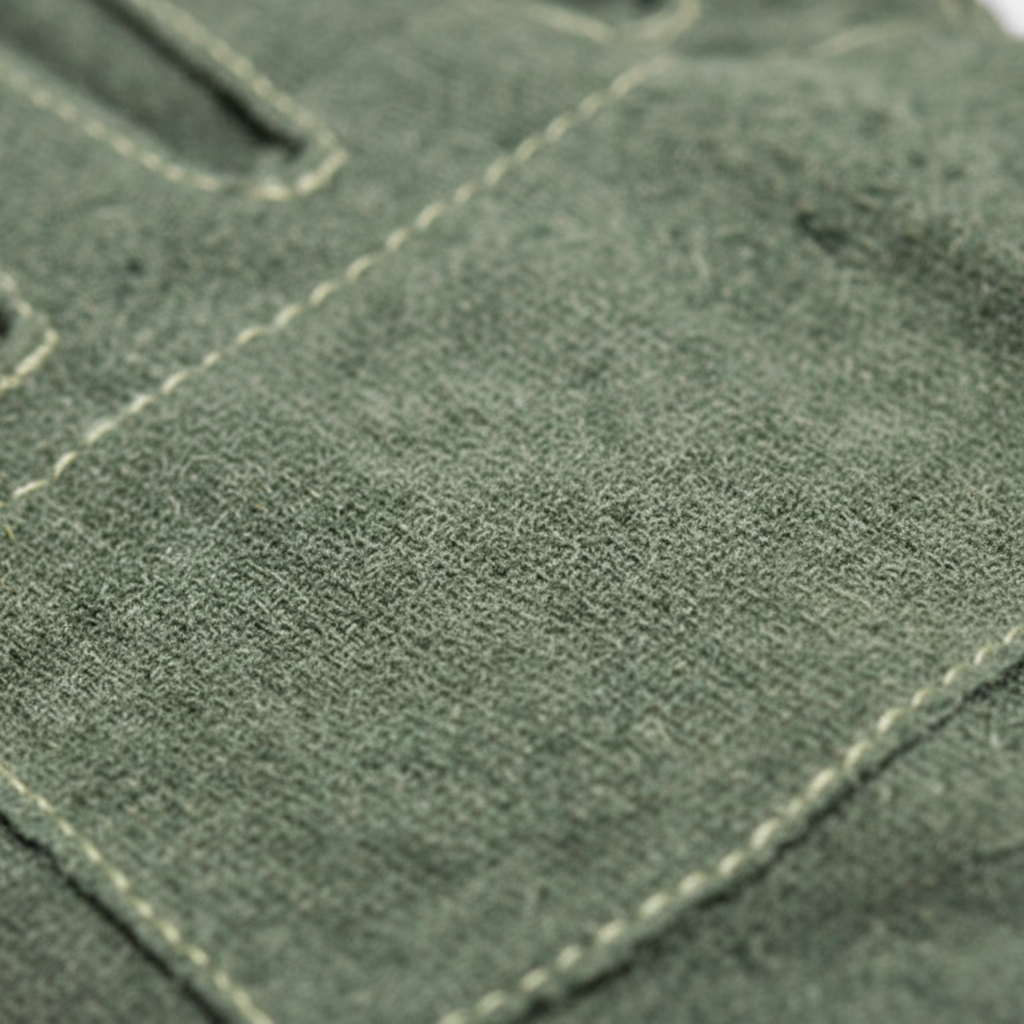 Detalle de la textura verde de aramida y fibra de carbono en guantes de seguridad GERF SAFETY resistentes al calor
