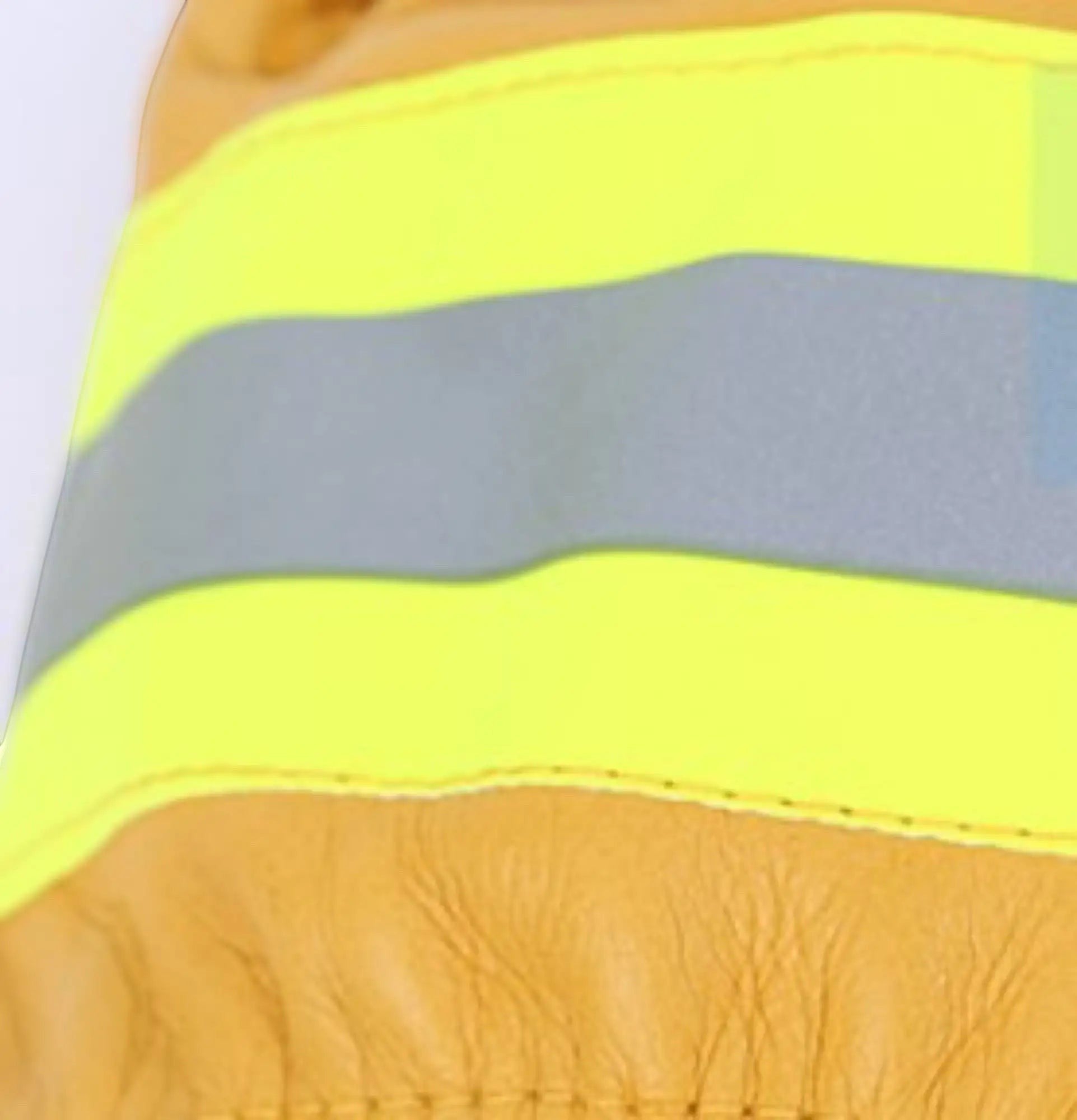 Guantes de bombero GERF SAFETY de cuero amarillo con tira reflectante 3M de alta visibilidad para protección estructural