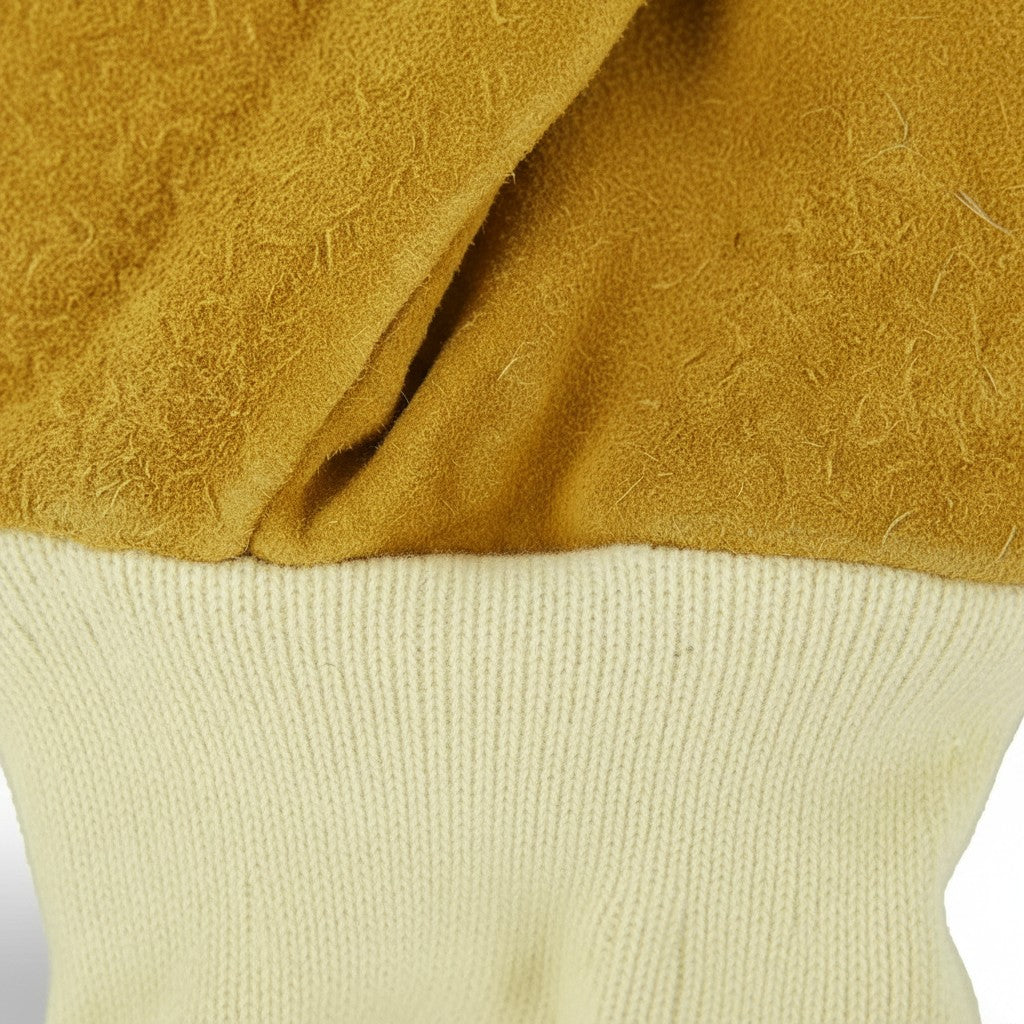 Guantes de bombero GERF SAFETY de cuero de vaca amarillo con puño de aramida resistente al calor y protección EN 659