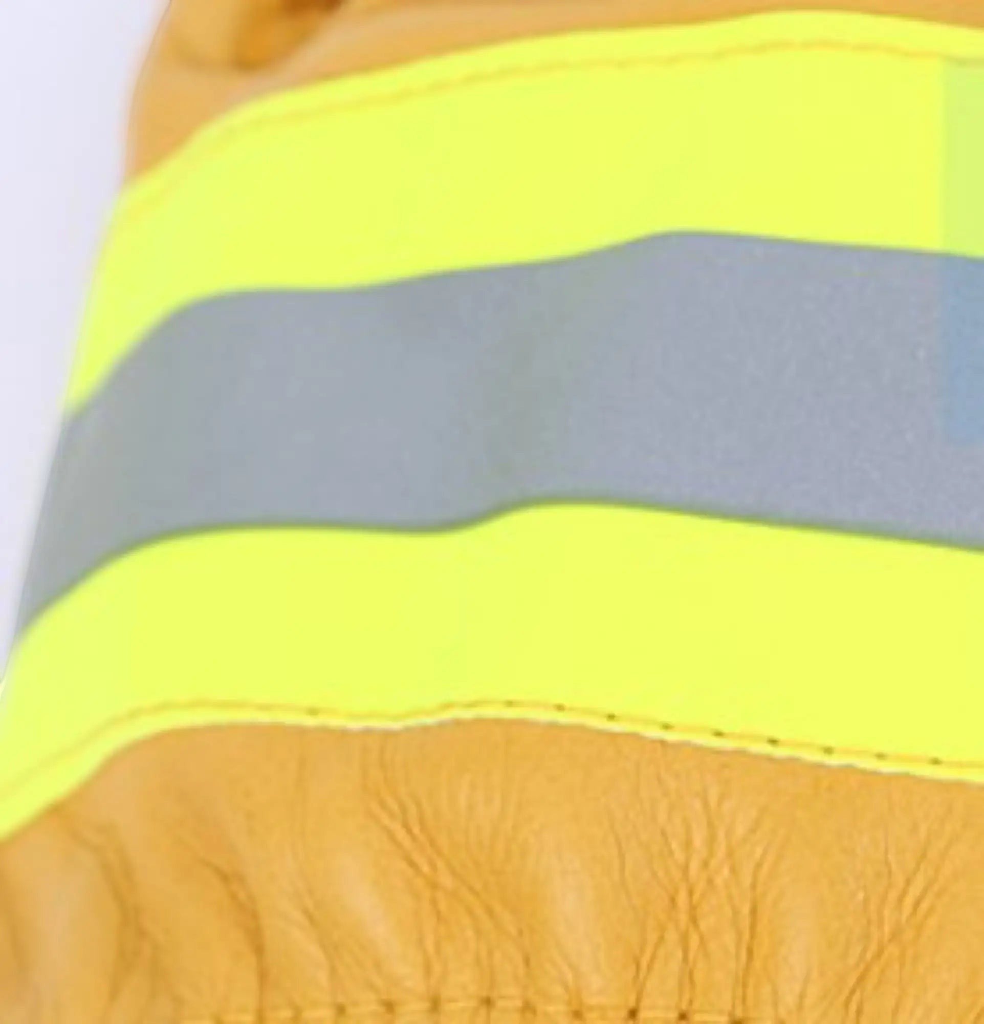 Guantes de bombero GERF SAFETY amarillos de cuero con tira reflectante 3M para alta visibilidad y protección térmica