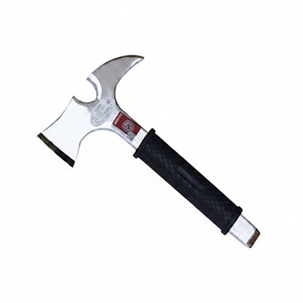 Hacha de cintura GERF SAFETY de acero de tungsteno con mango de caucho negro para bomberos y rescate