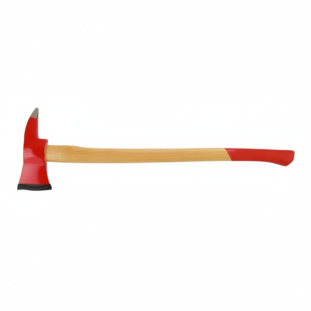 Hacha de bombero GERF SAFETY con cabeza de acero al carbono roja y mango ergonómico de madera de sauce de 90 cm